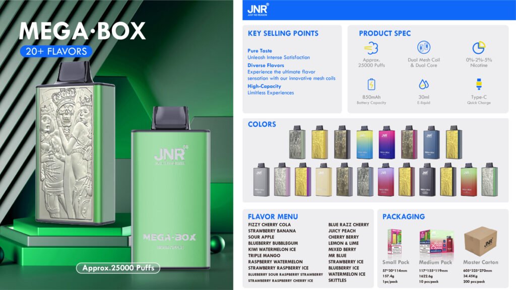 JNR Mega Box 25000 Disposable Vape big Puffs