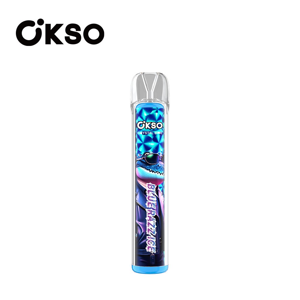 OKSO Crystal Bar 800 blue razz ice OKSO Crystal Bar 800 – Disposable Vape with RGB LED | Wholesale Bulk Supplier - Image 1