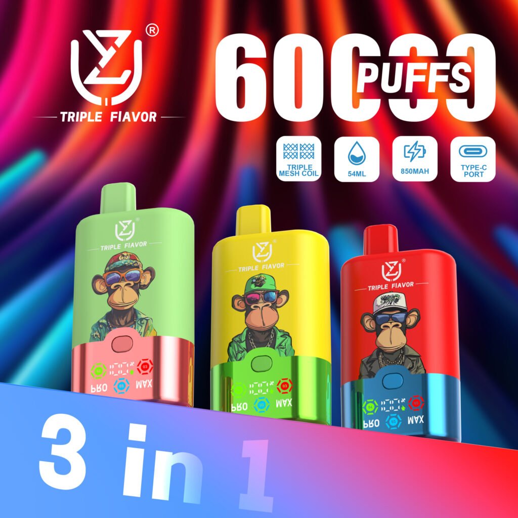 UZY Triple Flavors 60000 Puffs – 3 Flavors One Device Capacity Disposable Vape | 3-in-1