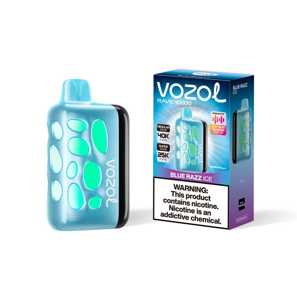 Vozol Rave 40K Puffs Disposable Vape 270° Beat-Sensing Display EU Warehouse