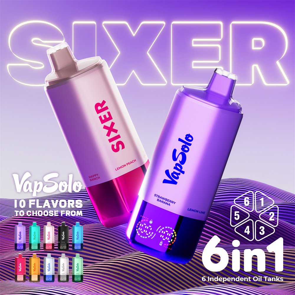 VAPSOLO Sixer 180K vape VAPSOLO Sixer 180K Disposable Vape 6-in-1 Rechargeable Mesh EU warehouse - Image 1